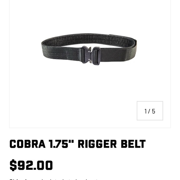 NWT Cobra 1.75” Black Rigger Belt